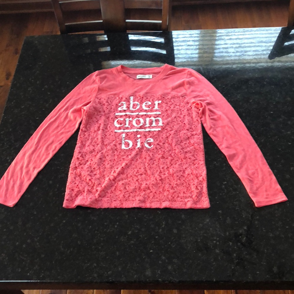 Abercrombie kids pink lace long sleeve shirt